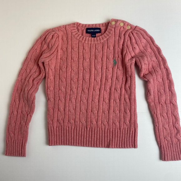 Ralph Lauren Thick Heavy Cable Knit Sweater Jumper Age 4 - Picture 2 of 4